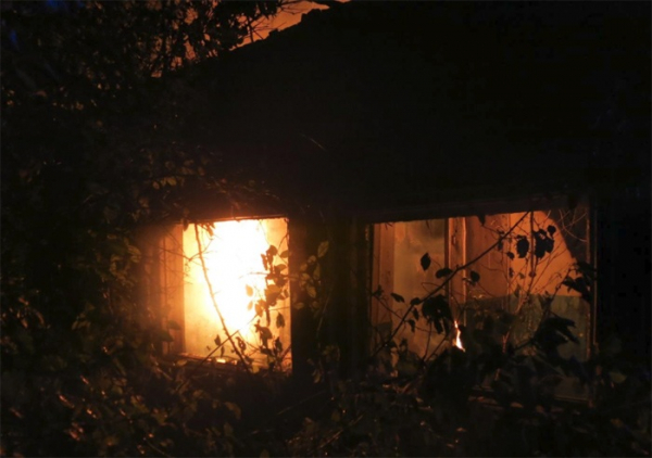 Požár neobydleného domku v Olomouci