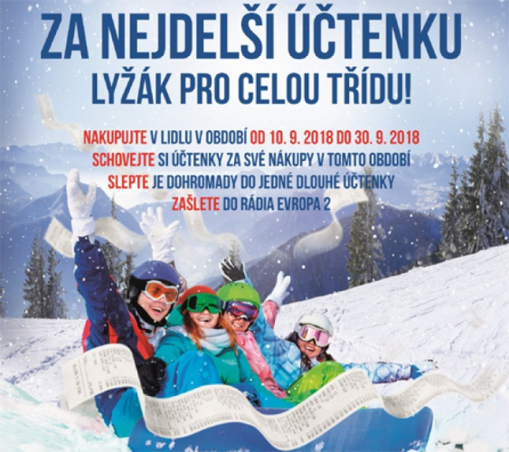 NEJDELŠÍ ÚČTENKA - Lidl spouští pro školáky soutěž o lyžařské zájezdy