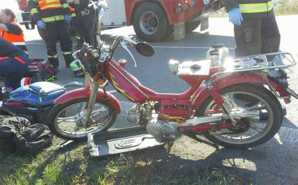 Tragická nehoda nákladního vozidla s motocyklem - Horní Moštěnice